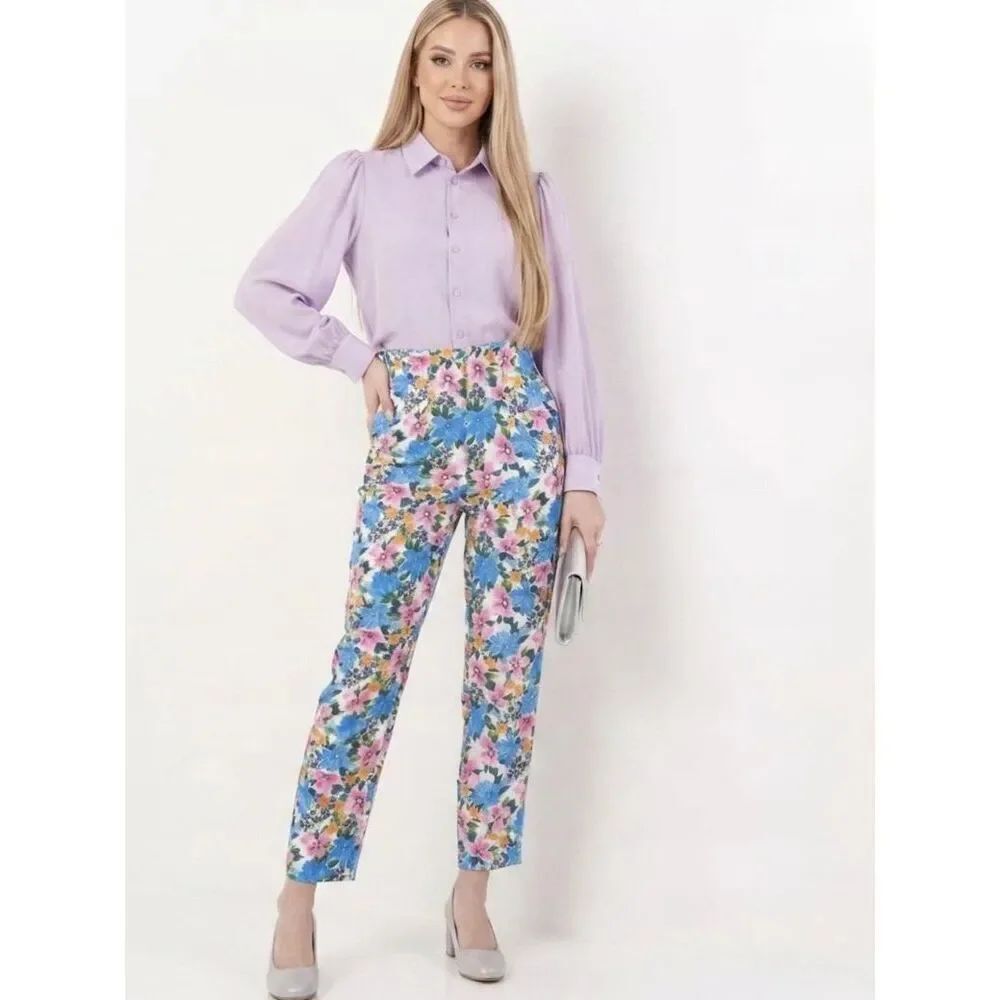 NEW ZARA Women’s Large Bright Floral Pants